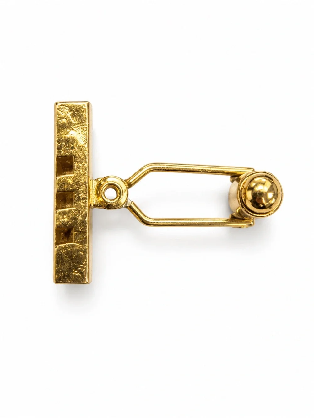 Dior Gold-Tone Square Cuff Links with Diagonal Stripes